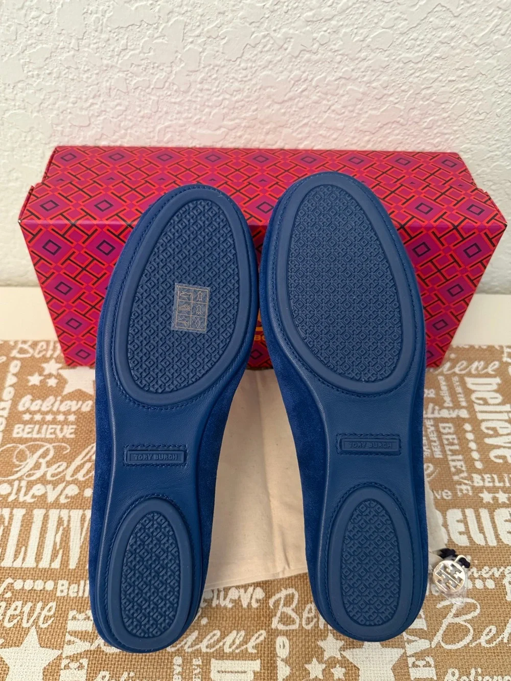 NIB Tory Burch Minnie Travel Ballet Suede Flats